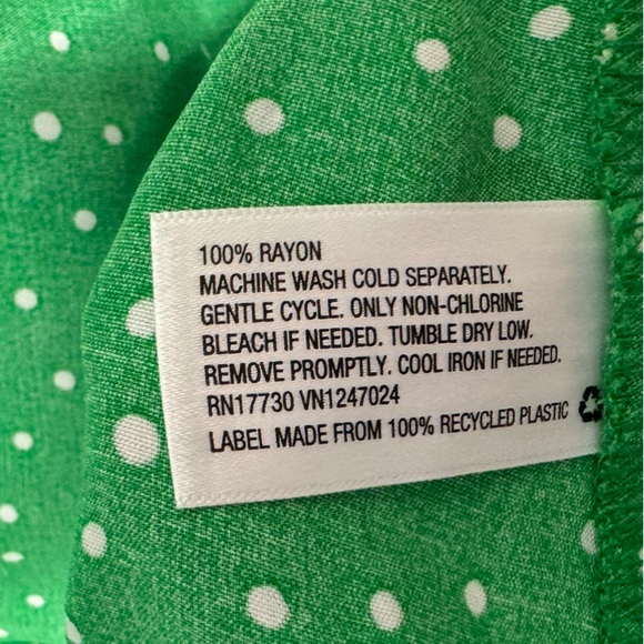 2/$20 A New Day Women's Puff Short Sleeve Wrap Dress - Green - Picture 5 of 6